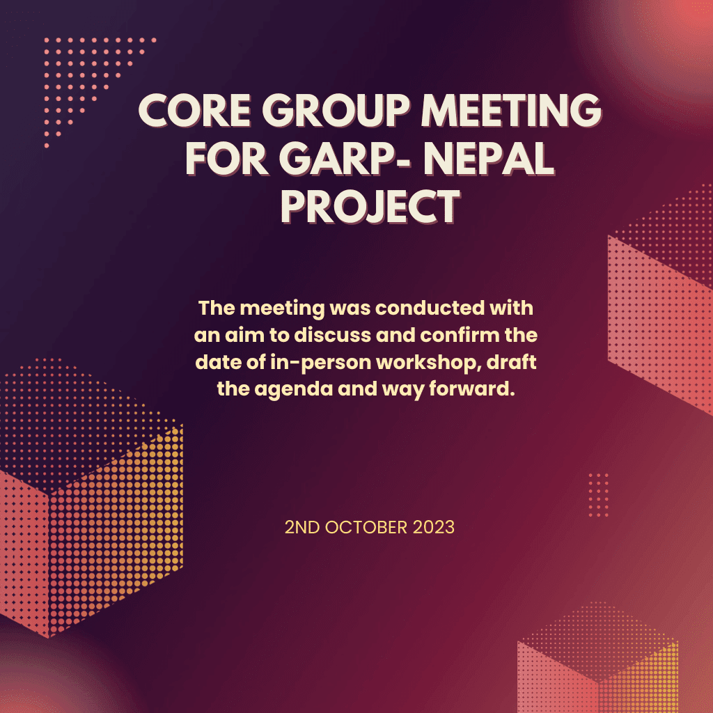 Core Group Meeting for Global Antibiotic Resistance Partnership Nepal (GARP- Nepal) Project